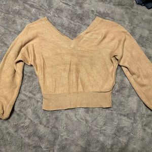 V Neck Crop Top Sweater